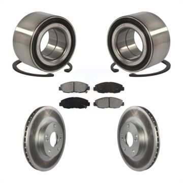 Front Wheel Bearing Coated Disc Brake Rotor And Pad Kit For 2011 Honda Civic GX with 1.8L KBB-101724