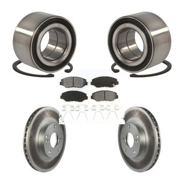 Front Wheel Bearing Coated Disc Brake Rotors And Semi-Metallic Pads Kit For Honda Civic KBB-101725