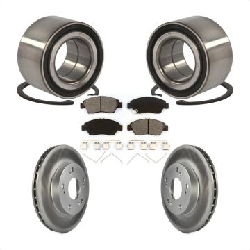Front Wheel Bearing Coated Disc Brake Rotors And Semi-Metallic Pads Kit For Honda Civic KBB-101729