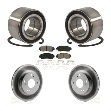 Front Wheel Bearing Coated Disc Brake Rotors And Semi-Metallic Pads Kit For Honda Civic KBB-101730