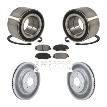 Front Wheel Bearing Coated Disc Brake Rotors And Semi-Metallic Pads Kit For Honda Civic KBB-101736