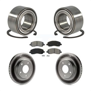 Front Wheel Bearing Coated Disc Brake Rotor & Pad Kit For Mitsubishi Lancer Dodge Caliber KBB-101737