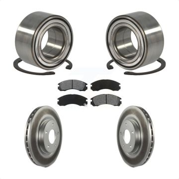 Front Wheel Bearing Coated Disc Brake Rotors And Pads Kit For 2017 Mitsubishi Lancer FWD KBB-101738