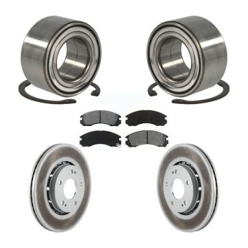 Front Wheel Bearing Coat Brake Rotor Pad Kit For 2009 Mitsubishi Lancer Ralliart with AWD KBB-101742