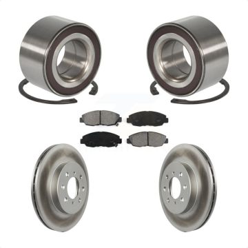 Front Wheel Bearing Coated Disc Brake Rotors And Semi-Metallic Pads Kit For Honda Insight KBB-101743