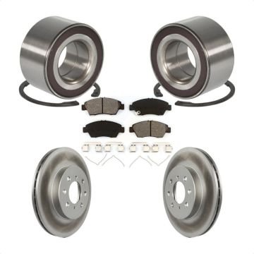 Front Wheel Bearing Coated Disc Brake Rotors And Pads Kit For 2007-2008 Honda Fit KBB-101744