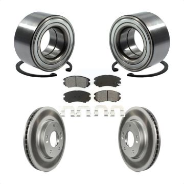Front Wheel Bearing Coated Disc Brake Rotors And Pads Kit For 2010-2011 Kia Soul 2.0L KBB-101756