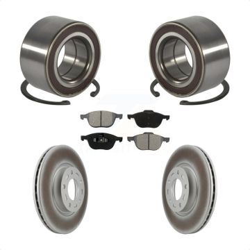 Front Wheel Bearing Coated Disc Brake Rotor And Semi-Metallic Pad Kit For Mazda 3 5 Sport KBB-101774