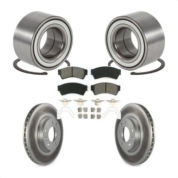 Front Wheel Bearing Coated Disc Brake Rotors And Pads Kit For 2009-2013 Mazda 6 3.7L KBB-101784