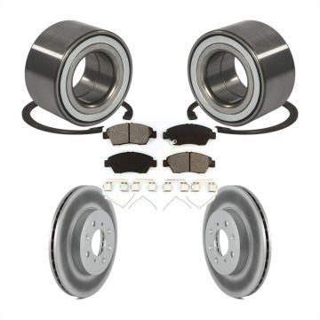 Front Wheel Bearing Coated Disc Brake Rotors And Pads Kit For 2015-2020 Honda Fit KBB-101788