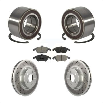 Front Wheel Bearing Coated Brake Rotor Pad Kit For Mercedes-Benz C300 E350 C350 E400 E250 KBB-101795