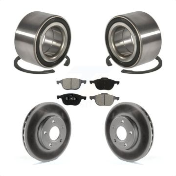 Front Wheel Bearing Coated Disc Brake Rotors And Pads Kit For Ford Focus C-Max KBB-101796