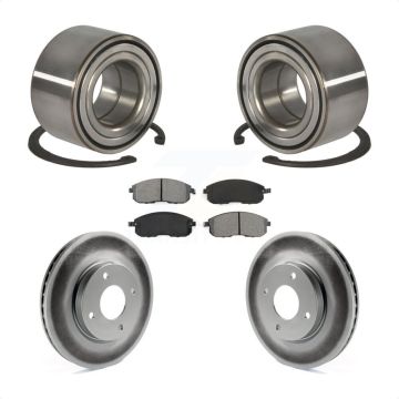 Front Wheel Bearing Coated Disc Brake Rotors And Pads Kit For 2010-2011 Nissan Versa 1.8L KBB-101806