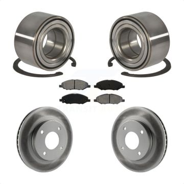 Front Wheel Bearing Coated Disc Brake Rotors And Pads Kit For 2010-2011 Nissan Versa 1.6L KBB-101807