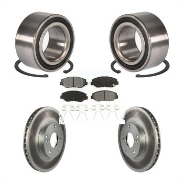 Front Wheel Bearing Coated Disc Brake Rotors And Semi-Metallic Pads Kit For Honda Accord KBB-101821