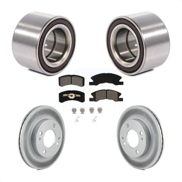 Front Wheel Bearing Coated Disc Brake Rotors And Pads Kit For 2014-2015 Mitsubishi Mirage KBB-101831