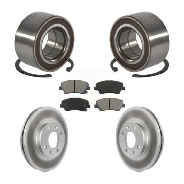 Front Wheel Bearing Coated Disc Brake Rotors And Semi-Metallic Pads Kit For Kia Rio KBB-101832