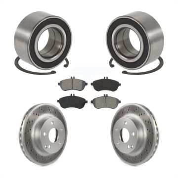 Front Wheel Bearing Coated Disc Brake Rotors And Pads Kit For Mercedes-Benz C250 AWD KBB-101843