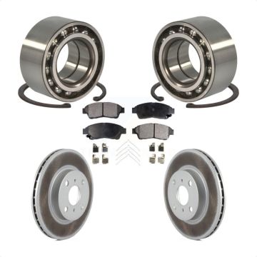 Front Wheel Bearing Coated Brake Rotor And Pad Kit For 1993-1997 Toyota Corolla Geo Prizm KBB-101858