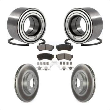 Front Wheel Bearing Coated Brake Rotor Pad Kit For Ford Fusion Mazda 6 Lincoln MKZ Zephyr KBB-101860