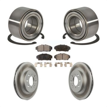 Front Wheel Bearing Coat Brake Rotor Pads Kit For 94-95 Honda Civic EX with Coupe Non-ABS KBB-101876