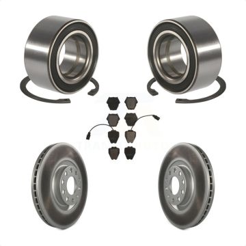 Front Wheel Bearing Coated Disc Brake Rotor And Ceramic Pads Kit For 2000-2001 Audi S4 A4 KBB-101883