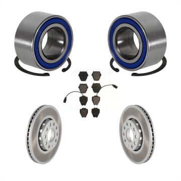 Front Wheel Bearing Coated Disc Brake Rotors And Pads Kit For 2002 Volkswagen Passat 1.8L KBB-101886