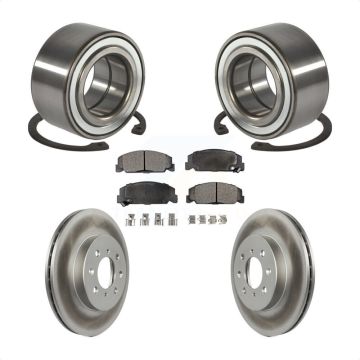 Front Wheel Bearing Coated Brake Rotor & Pad Kit For 1997 Honda Civic LX with 4-Wheel ABS KBB-101890