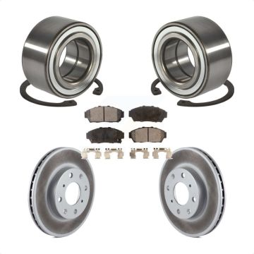Front Wheel Bearing Coat Brake Rotor Pads Kit For 94-95 Honda Civic EX with Sedan Non-ABS KBB-101895