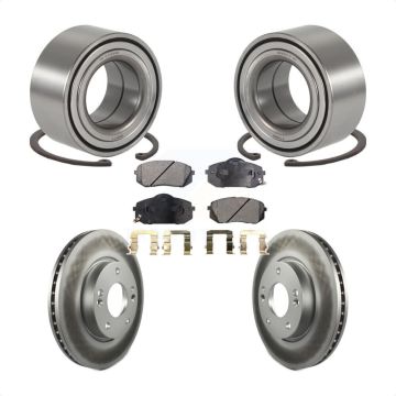 Front Wheel Bearing Coated Disc Brake Rotors And Ceramic Pads Kit For 2010-2012 Kia Rondo KBB-101897