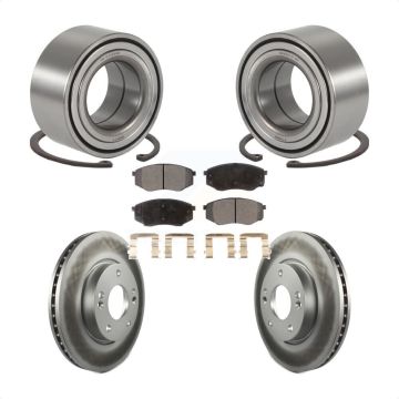 Front Wheel Bearing Coated Disc Brake Rotor & Pad Kit For Hyundai Tucson Kia Sportage FWD KBB-101898