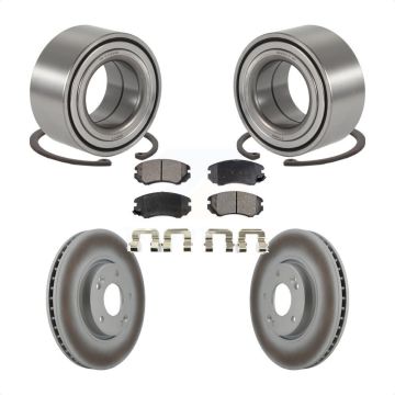 Front Wheel Bearing Coated Disc Brake Rotor And Pad Kit For 2006-2010 Hyundai Sonata 3.3L KBB-101908