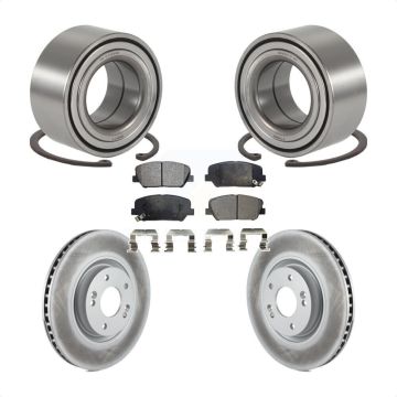 Front Wheel Bearing Coated Disc Brake Rotors And Pads Kit For 2011-2015 Kia Optima 2.0L KBB-101911