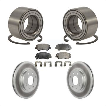 Front Wheel Bearing Coated Disc Brake Rotors And Pads Kit For 2012-2017 Hyundai Accent KBB-101925