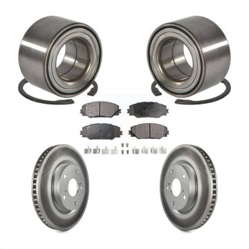 Front Wheel Bearing Coated Disc Brake Rotors And Pads Kit For 2017-2018 Toyota Corolla iM KBB-101967