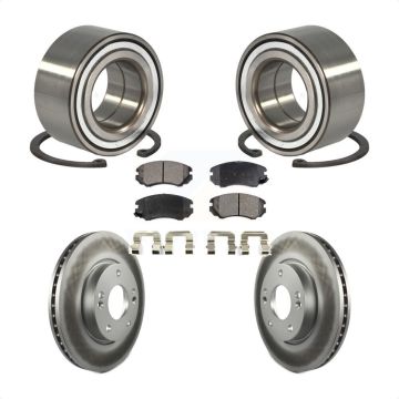 Front Wheel Bearing Coated Disc Brake Rotors And Ceramic Pads Kit For Hyundai Tiburon KBB-101987