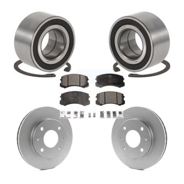 Front Wheel Bearing Coated Disc Brake Rotors And Ceramic Pads Kit For Mitsubishi Lancer KBB-101992