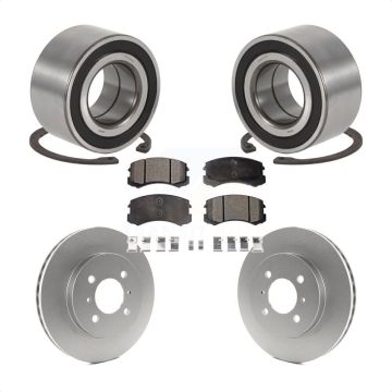 Front Wheel Bearing Coated Disc Brake Rotors And Pads Kit For 2006 Mitsubishi Lancer SE KBB-101993