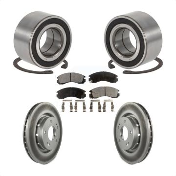 Front Wheel Bearing Coated Disc Brake Rotor & Pads Kit For 2005-2006 Mitsubishi Outlander KBB-101994