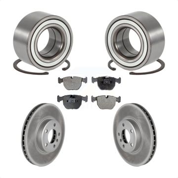 Front Wheel Bearing Coated Disc Brake Rotor And Ceramic Pads Kit For 2000 BMW X5 To 04 00 KBB-101996