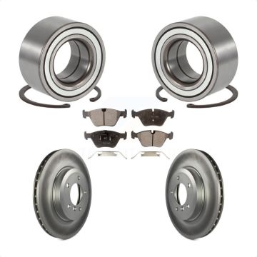 Front Wheel Bearing Coated Disc Brake Rotors And Pads Kit For 2001-2005 BMW 330i 330xi KBB-101997