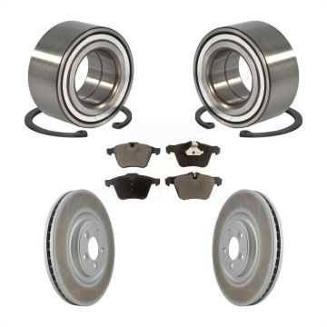 Front Wheel Bearing Coated Disc Brake Rotors And Ceramic Pads Kit For Jaguar XJ KBB-102011