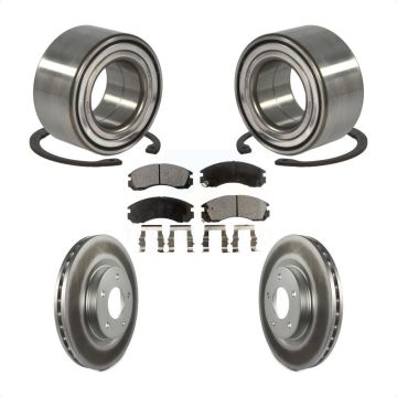 Front Wheel Bearing Coated Disc Brake Rotors And Pads Kit For 2017 Mitsubishi Lancer FWD KBB-102039