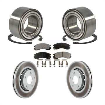 Front Wheel Bearing Coat Brake Rotor Pad Kit For 2009 Mitsubishi Lancer Ralliart with AWD KBB-102044