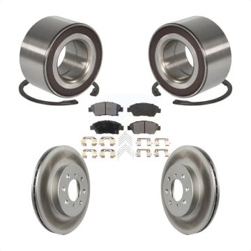 Front Wheel Bearing Coated Disc Brake Rotors And Ceramic Pads Kit For 2007-2008 Honda Fit KBB-102046