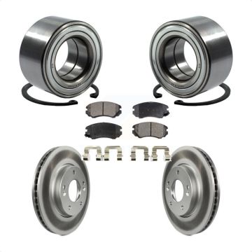 Front Wheel Bearing Coated Disc Brake Rotors And Pads Kit For 2010-2011 Kia Soul 2.0L KBB-102061