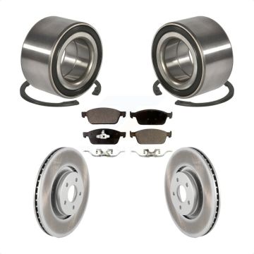 Front Wheel Bearing Coated Disc Brake Rotors And Pads Kit For Ford Focus Lincoln MKC KBB-102104