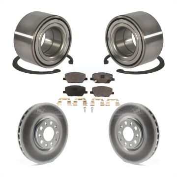 Front Wheel Bearing Coated Disc Brake Rotors And Ceramic Pads Kit For 2016-2018 Fiat 500X KBB-102117