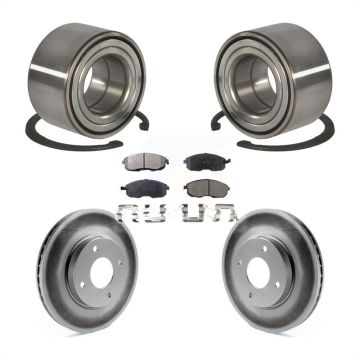 Front Wheel Bearing Coated Disc Brake Rotors And Pads Kit For 2010-2011 Nissan Versa 1.8L KBB-102118