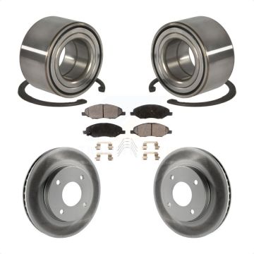 Front Wheel Bearing Coated Disc Brake Rotors And Pads Kit For 2010-2011 Nissan Versa 1.6L KBB-102119